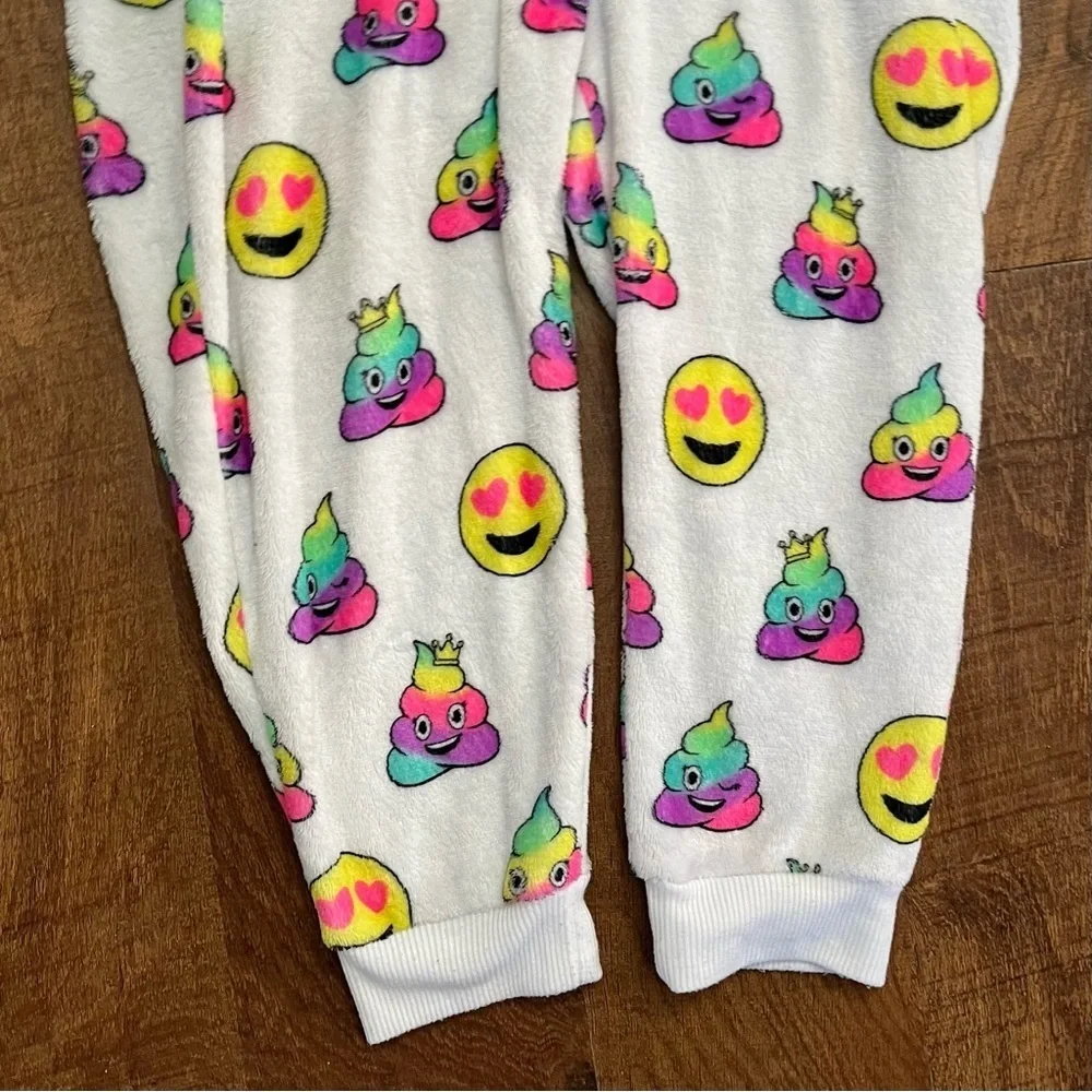 Justice girls poop emoji hooded pajamas Sz 10